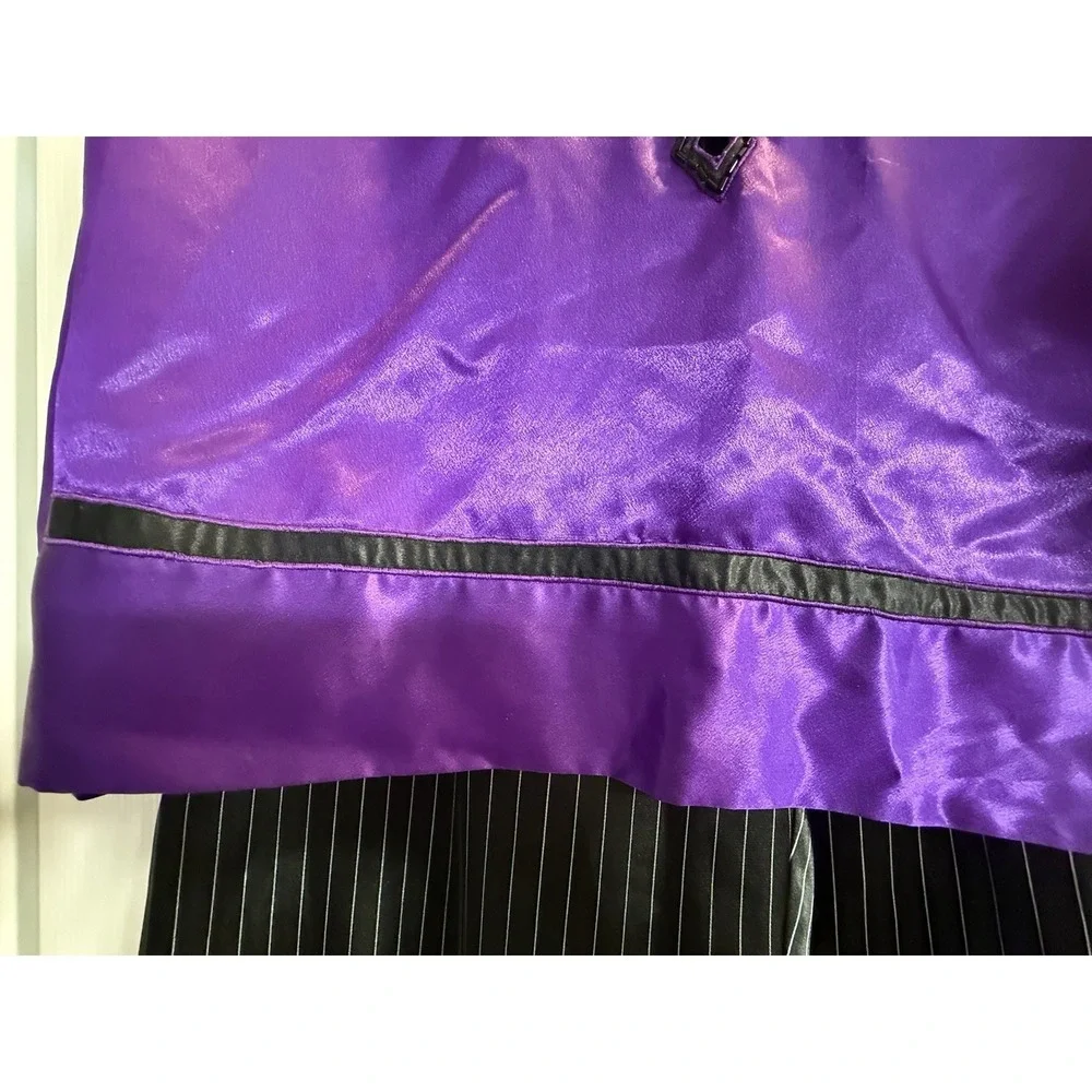 Vtg Victoria's Secret Gold Label Purple Satin Top S Macys Pinstripe Pants M Set